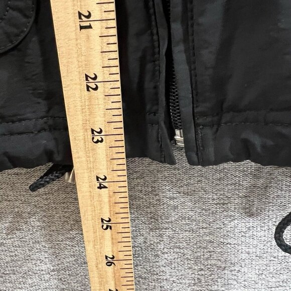 Talbots Jacket Women Sz Medium Black Full Zip Hooded Mesh Lined Fall Spring Coat - Picture 9 of 13
